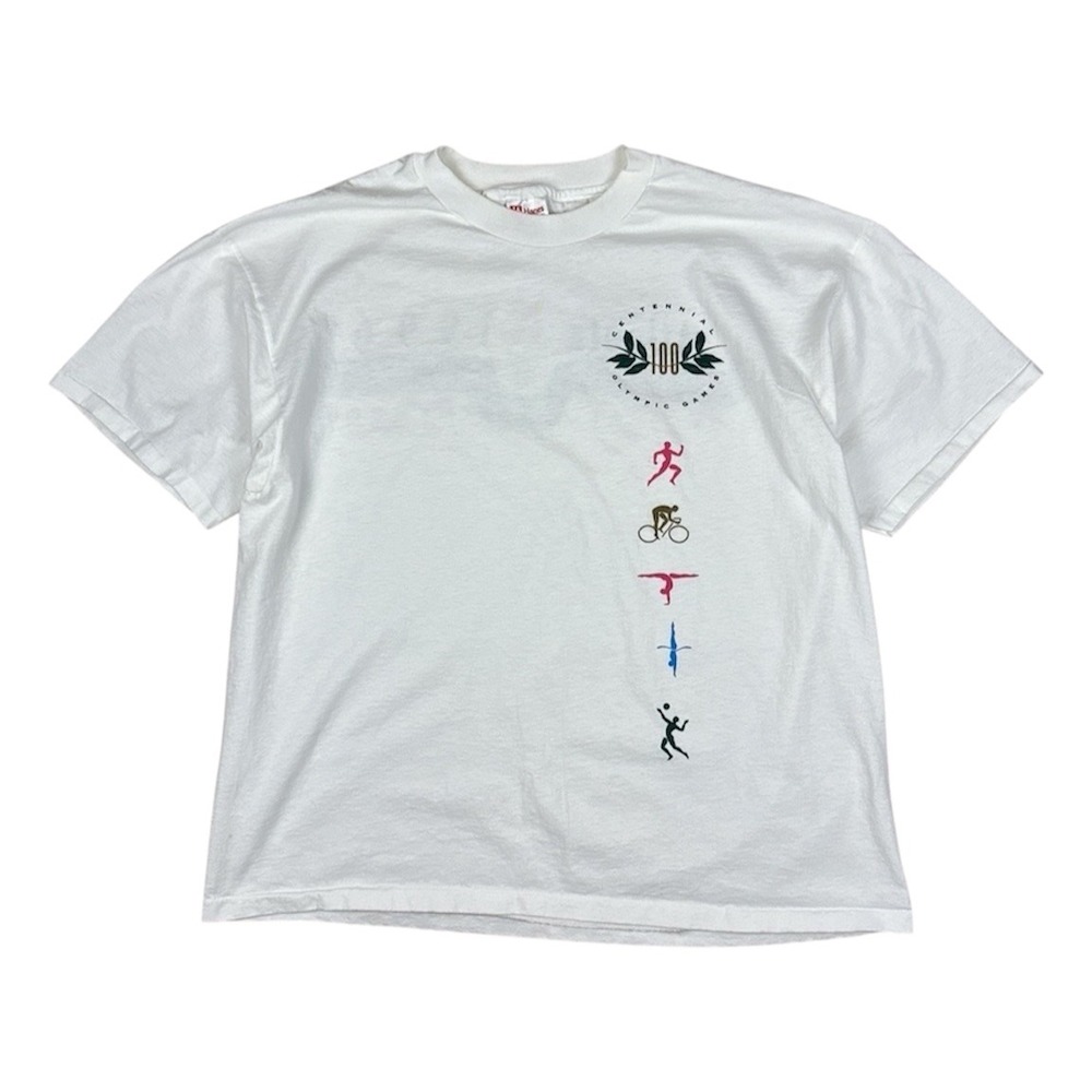 Vtg Atlanta‎ Olympics 1996 T-Shirt Men's XL White Single Stitch Centennial Games